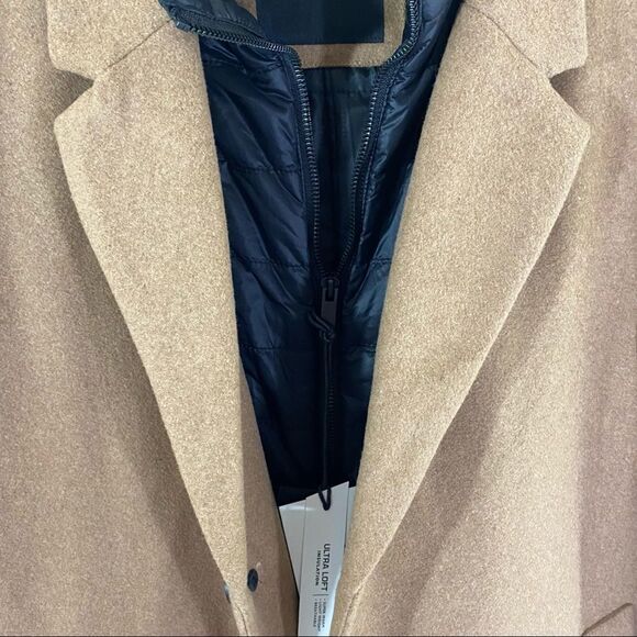 DKNY Men’s Wool Blend Coat Removable Quilted Bib Camel - Picture 4 of 10